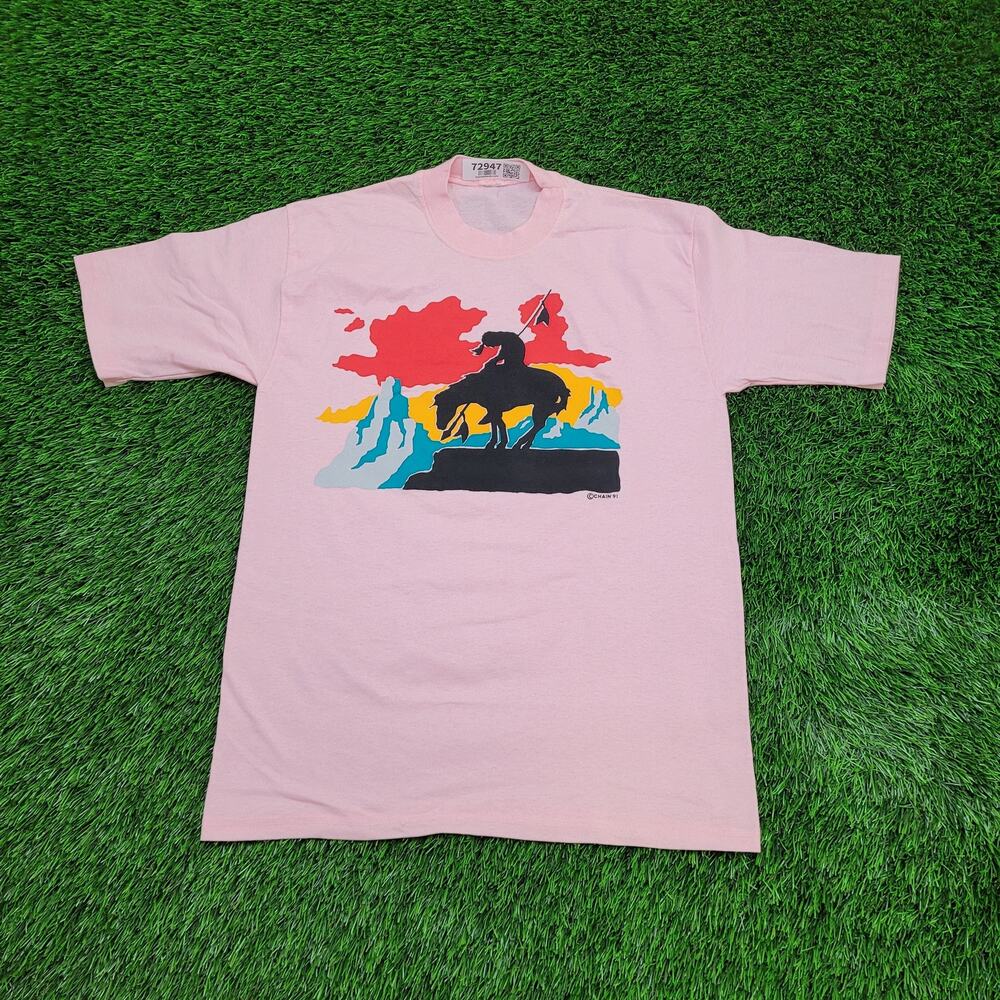 Vintage 1991 Native-American Shirt Womens Medium 19x27 Pink